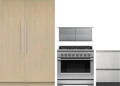 5 Piece Package Includes Refrigerator, Freezer, Range, Hood And Dishwasher
